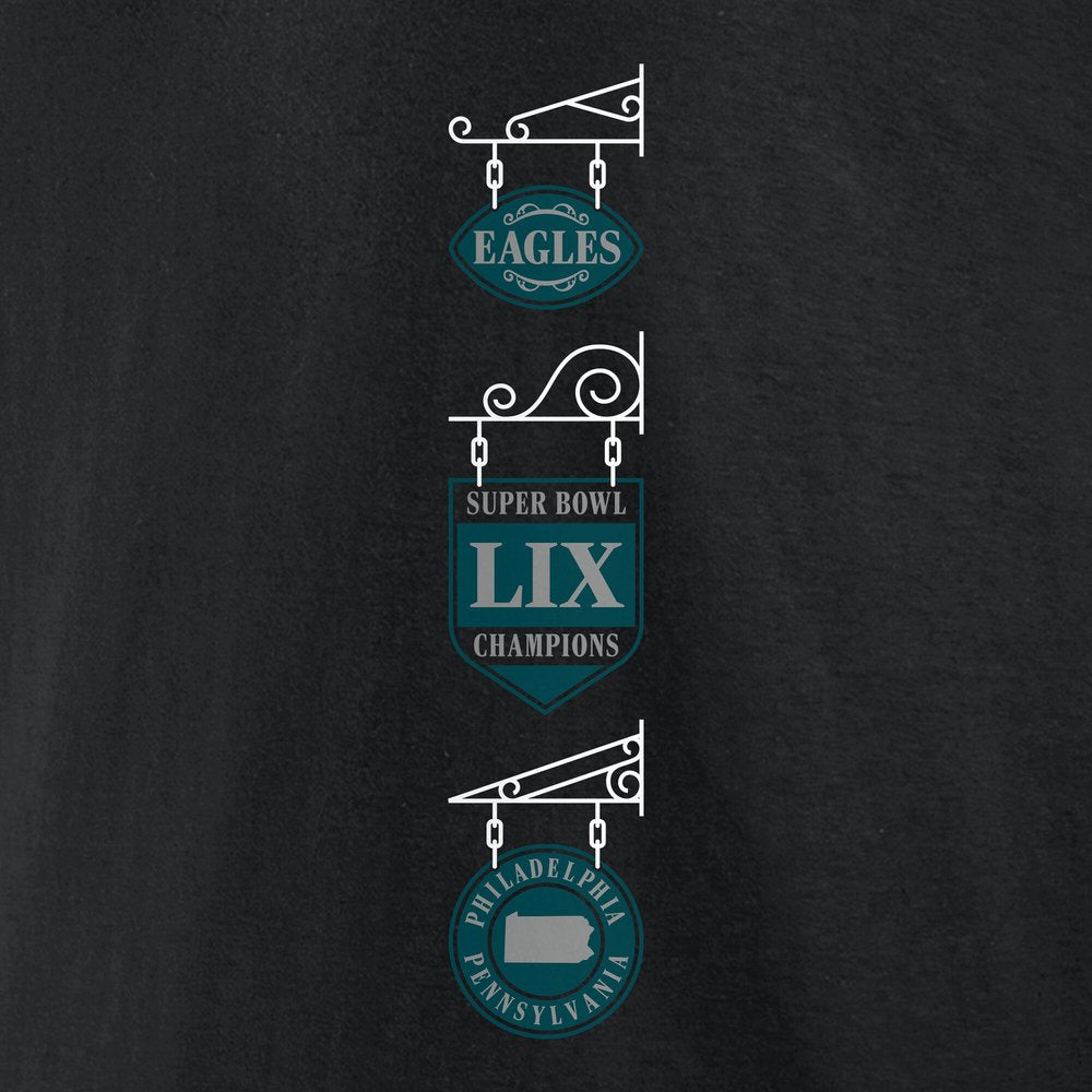 Men's Philadelphia Eagles Black Super Bowl LIX Champions Big & Tall Pullover Hoodie 