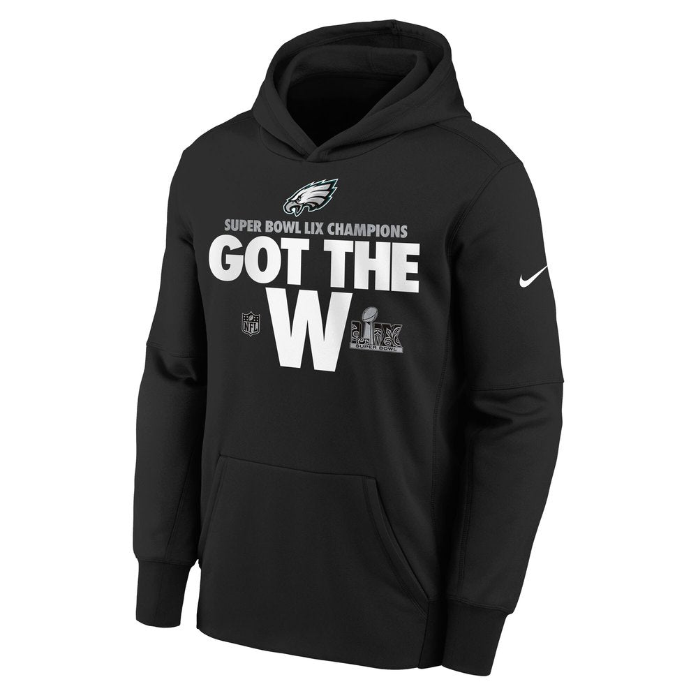 Youth Philadelphia Eagles Black Super Bowl LIX Champions Parade Pullover Hoodie 