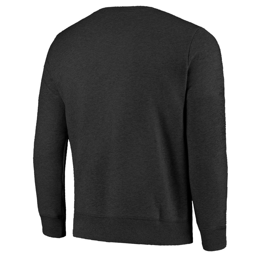 Men's Philadelphia Eagles Threads Black Super Bowl LIX Champions Big Chalk Stripe Tri-Blend Fleece Sweatshirt 