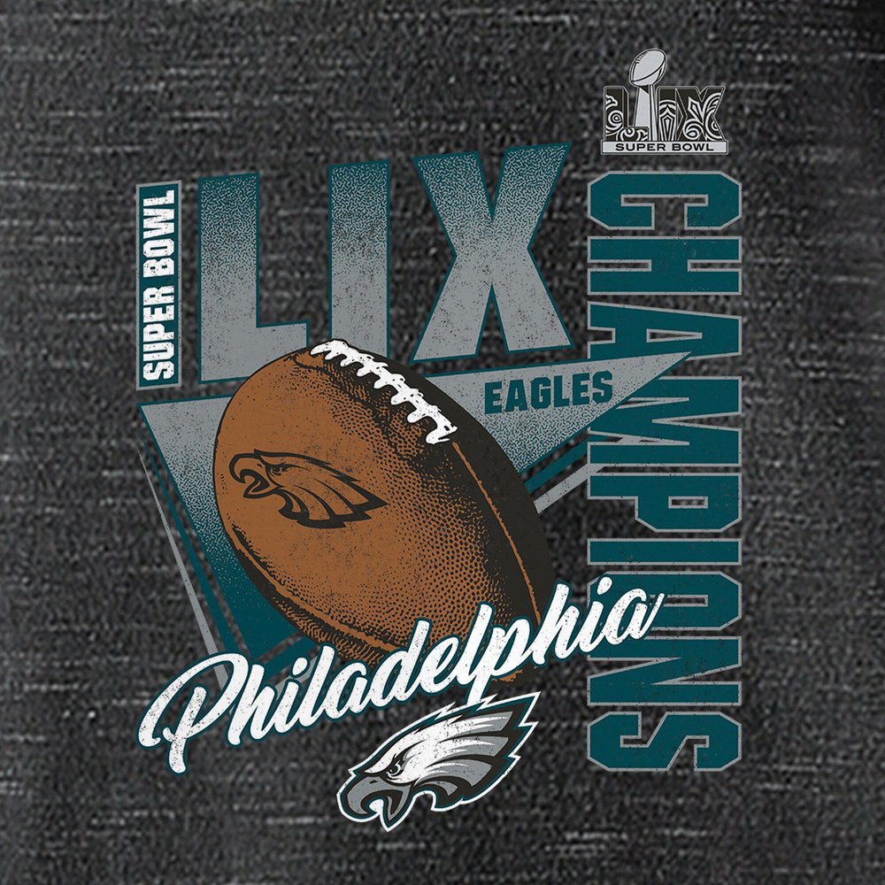 Women's Philadelphia Eagles  Graphite Super Bowl LIX Champions Own the Moment V-Neck T-Shirt 