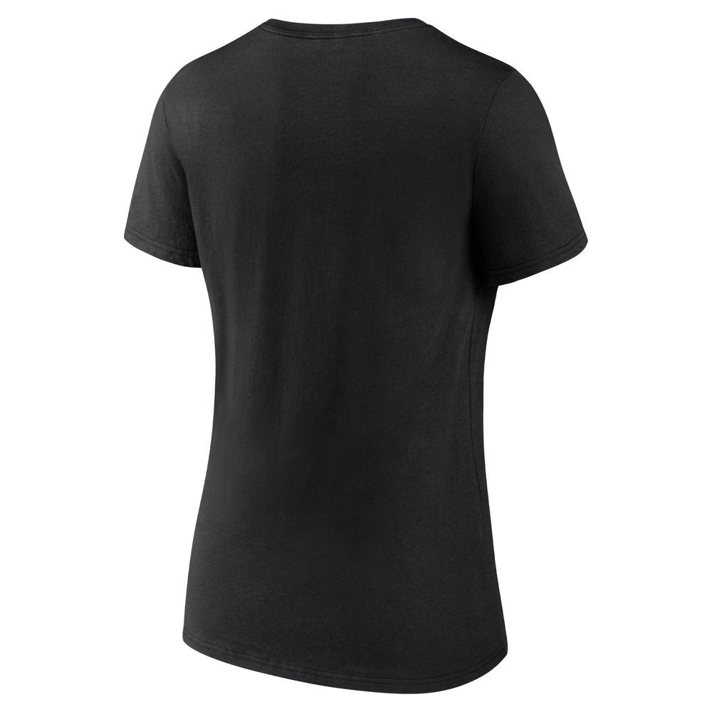 Women's Philadelphia Eagles  Black Super Bowl LIX Champions Iconic Victory V-Neck T-Shirt 