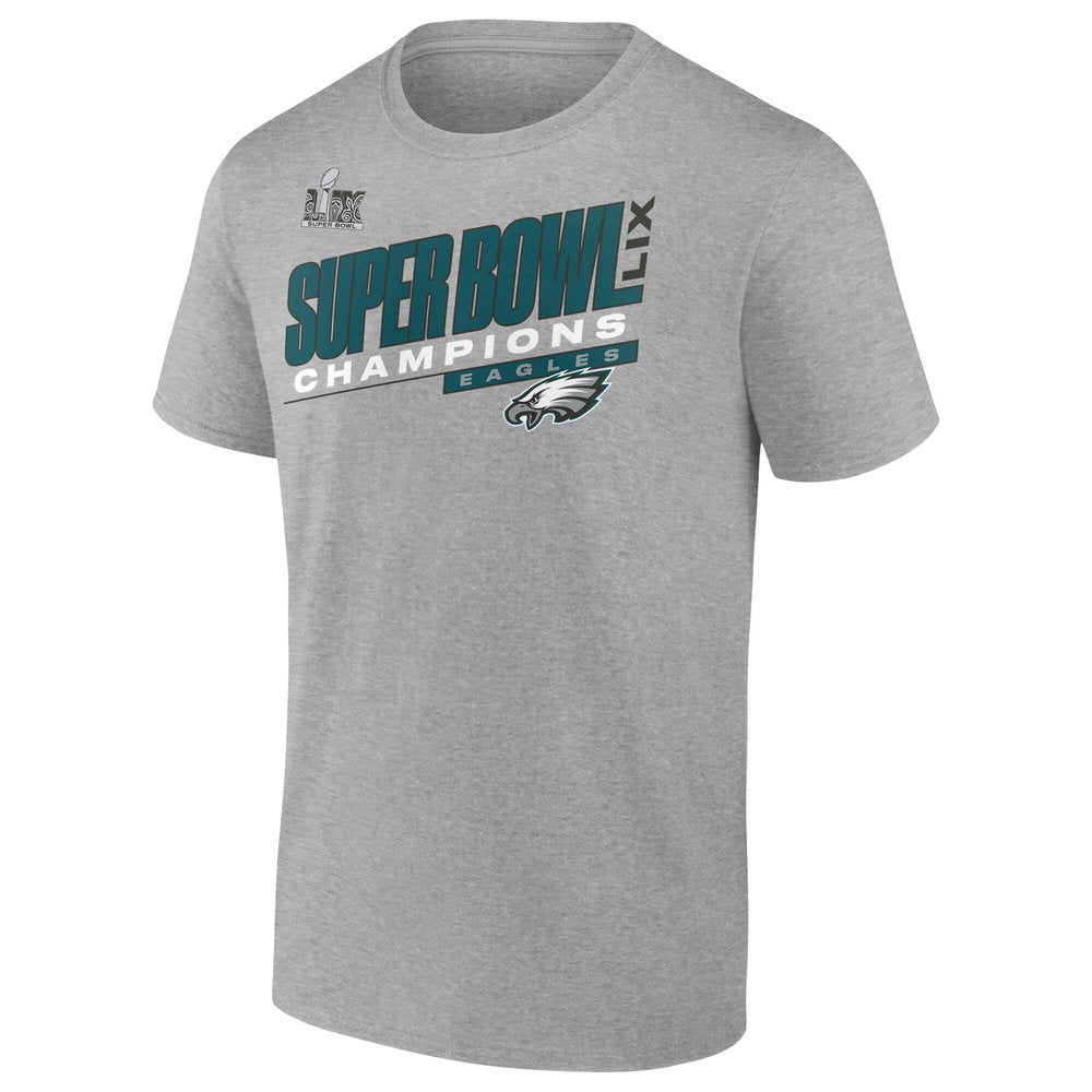 Men's Philadelphia Eagles Heather Gray Super Bowl LIX Champions Counting Points Score T-Shirt 