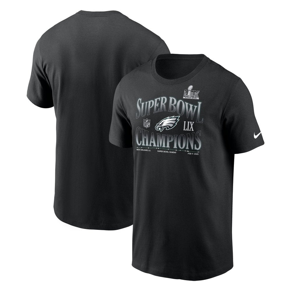 Men's Philadelphia Eagles Black Super Bowl LIX Champions 90's Retro T-Shirt 