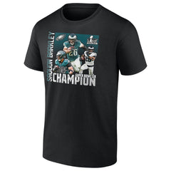 Men's Philadelphia Eagles Saquon Barkley Black Super Bowl LIX Champions T-Shirt 