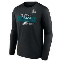 Men's Philadelphia Eagles Black Super Bowl LIX Champions Legacy Iconic Victory Long Sleeve T-Shirt 