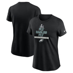 Women's Philadelphia Eagles Black Super Bowl LIX Champions Local T-Shirt 