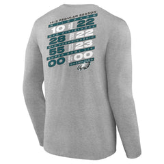 Men's Philadelphia Eagles Heather Gray Super Bowl LIX Champions Counting Points Score Long Sleeve T-Shirt 