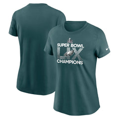 Women's Philadelphia Eagles Midnight Green Super Bowl LIX Champions T-Shirt 