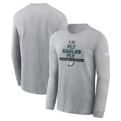 Men's Philadelphia Eagles Heather Gray Super Bowl LIX Champions Local Long Sleeve T-Shirt 