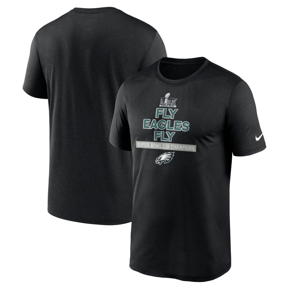 Men's Philadelphia Eagles Black Super Bowl LIX Champions Fly Eagles Fly T-Shirt 