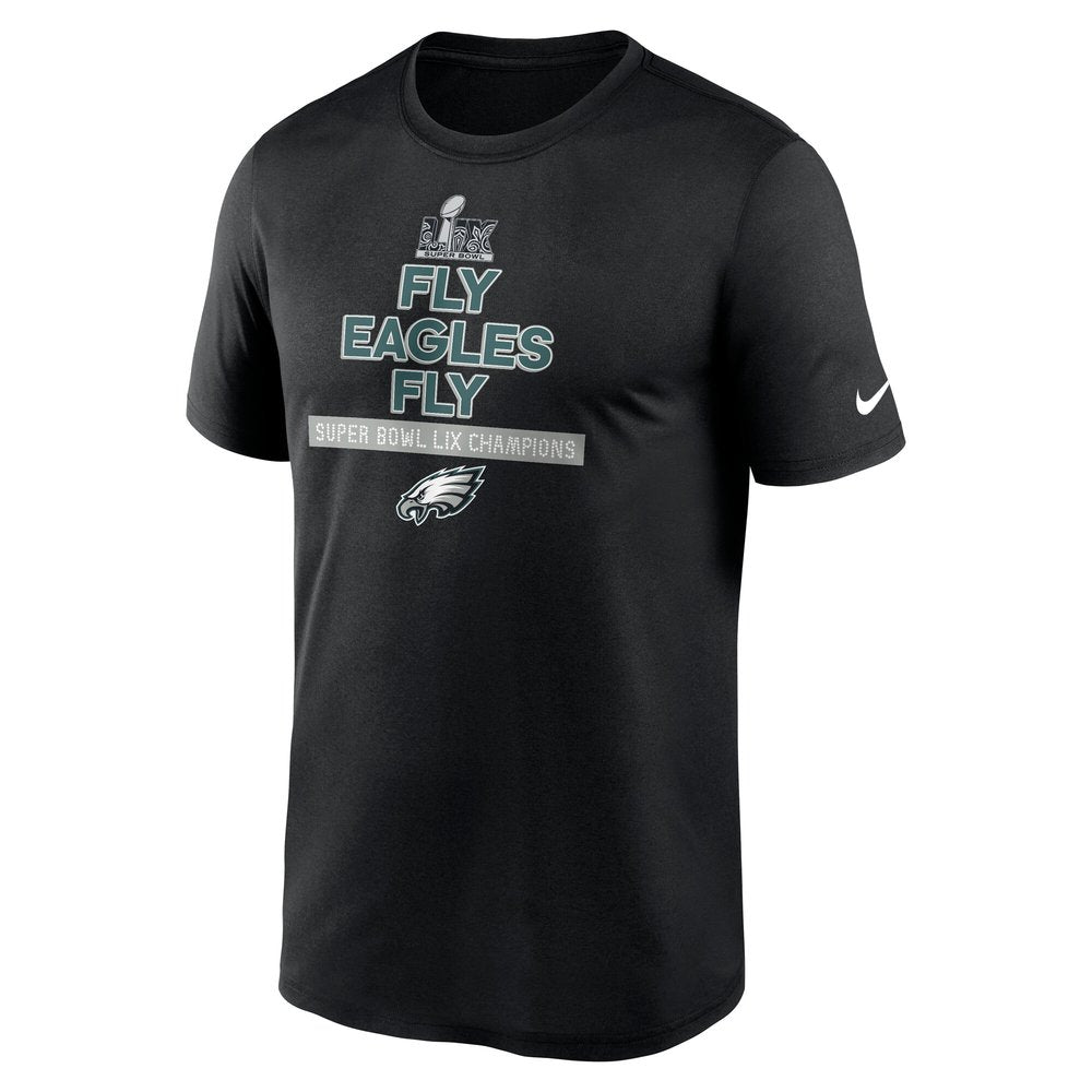 Men's Philadelphia Eagles Black Super Bowl LIX Champions Fly Eagles Fly T-Shirt 