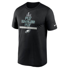 Men's Philadelphia Eagles Black Super Bowl LIX Champions Fly Eagles Fly T-Shirt 