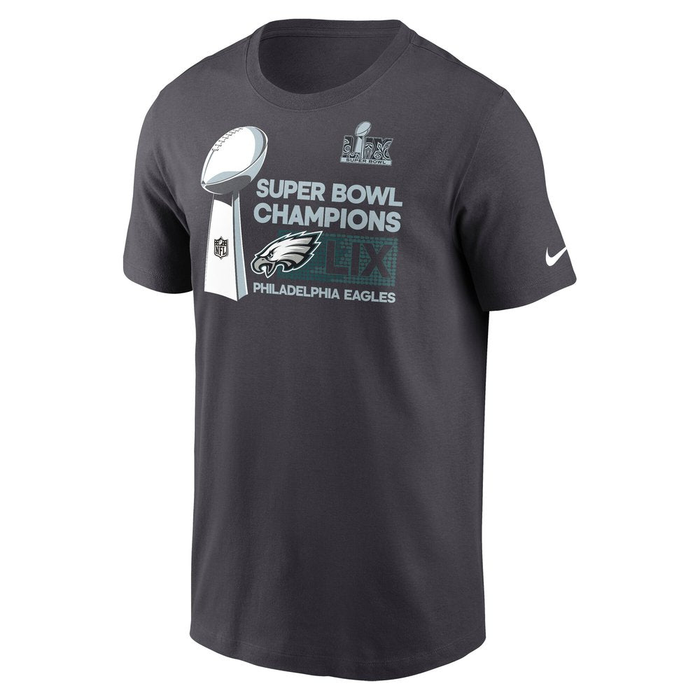 Men's Philadelphia Eagles Anthracite Super Bowl LIX Champions Locker Room Trophy Collection T-Shirt 