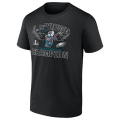 Men's Philadelphia Eagles A.J. Brown Black Super Bowl LIX Champions T-Shirt 