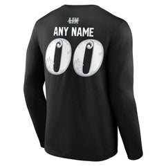Men's Philadelphia Eagles Black Super Bowl LIX Champions Custom Name & Number Long Sleeve T-Shirt 