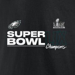 Men's Philadelphia Eagles Black Super Bowl LIX Champions Big & Tall Roster Autograph Signing T-Shirt 