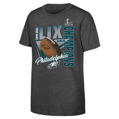Youth Philadelphia Eagles  Heather Charcoal Super Bowl LIX Champions Own the Moment Tri-Blend T-Shirt 
