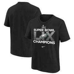 Youth Philadelphia Eagles Black Super Bowl LIX Champions T-Shirt 
