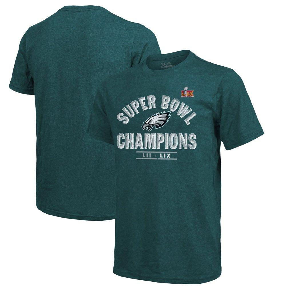 Men's Philadelphia Eagles Threads Midnight Green Super Bowl LIX Champions Tri-Blend T-Shirt 