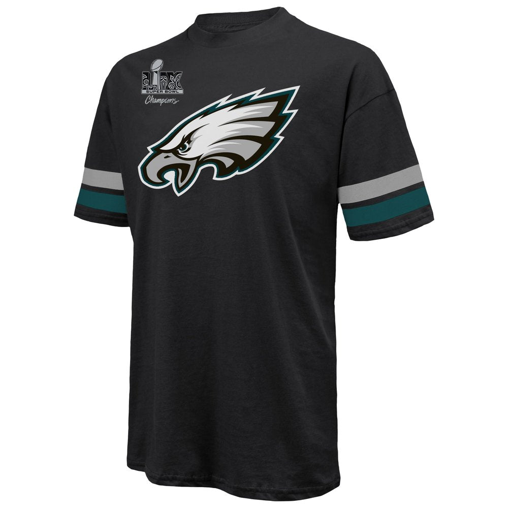 Men's Philadelphia Eagles Saquon Barkley Threads Black Super Bowl LIX Champions Oversized Player Name & Number T-Shirt 