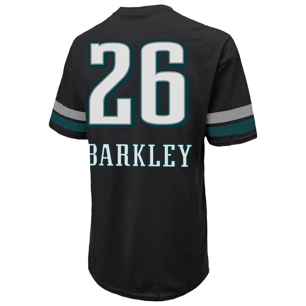 Men's Philadelphia Eagles Saquon Barkley Threads Black Super Bowl LIX Champions Oversized Player Name & Number T-Shirt 