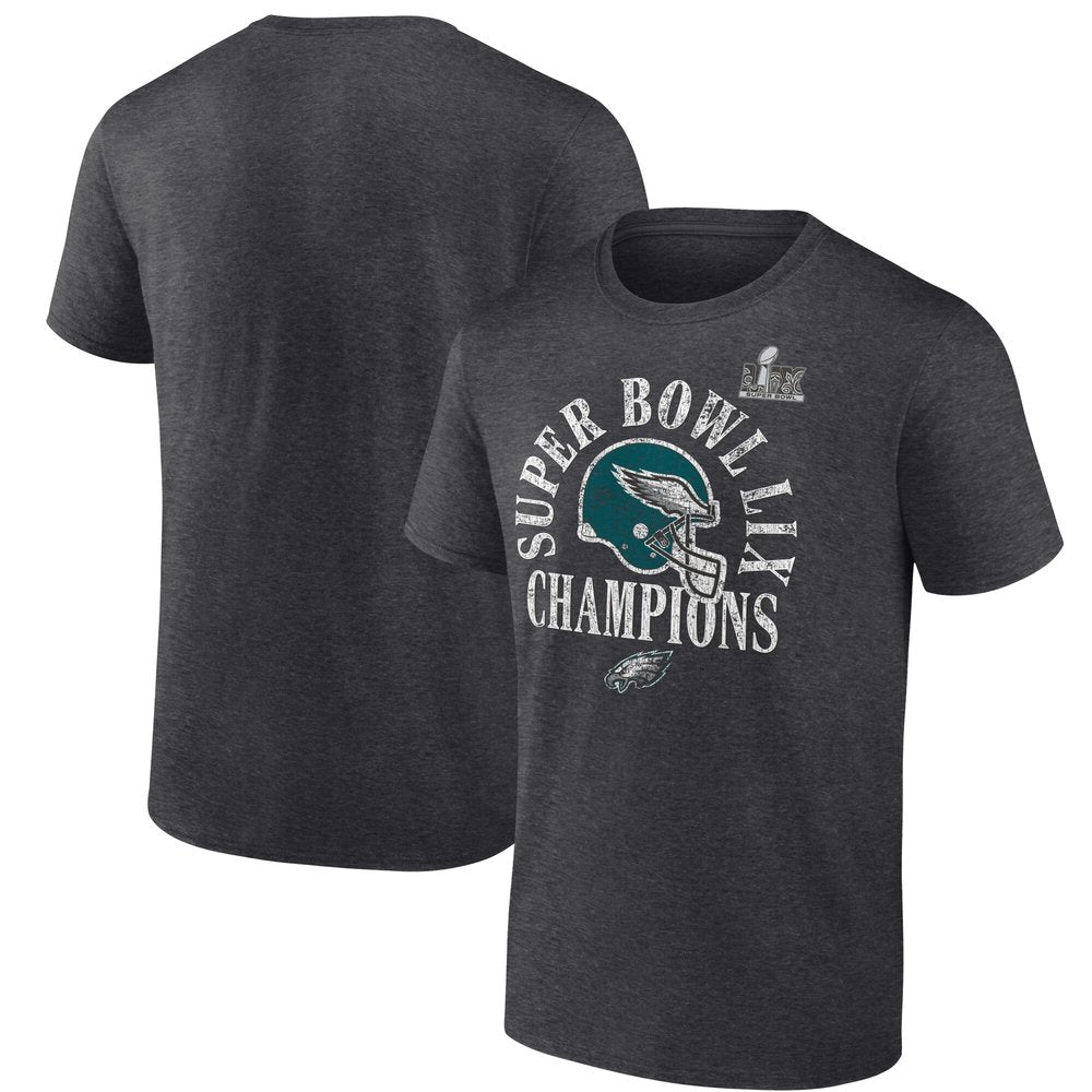 Men's Philadelphia Eagles Heather Charcoal Super Bowl LIX Champions Big & Tall Ring Season T-Shirt 