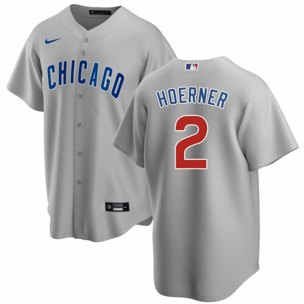 Youth Chicago Cubs #2 Nino Hoerner Grey Cool Base Stitched Baseball Jersey