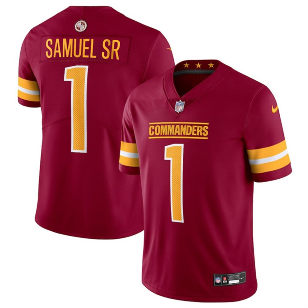Youth Washington Commanders #1 Deebo Samuel Sr Burgundy 2025 Vapor Limited Stitched Football Jersey 