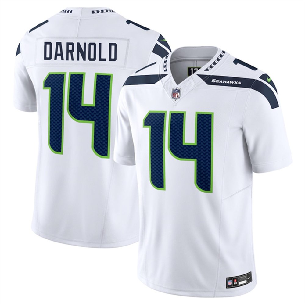 Youth Seattle Seahawks #14 Sam Darnold White 2024 F.U.S.E Vapor Limited Stitched Football Jersey 