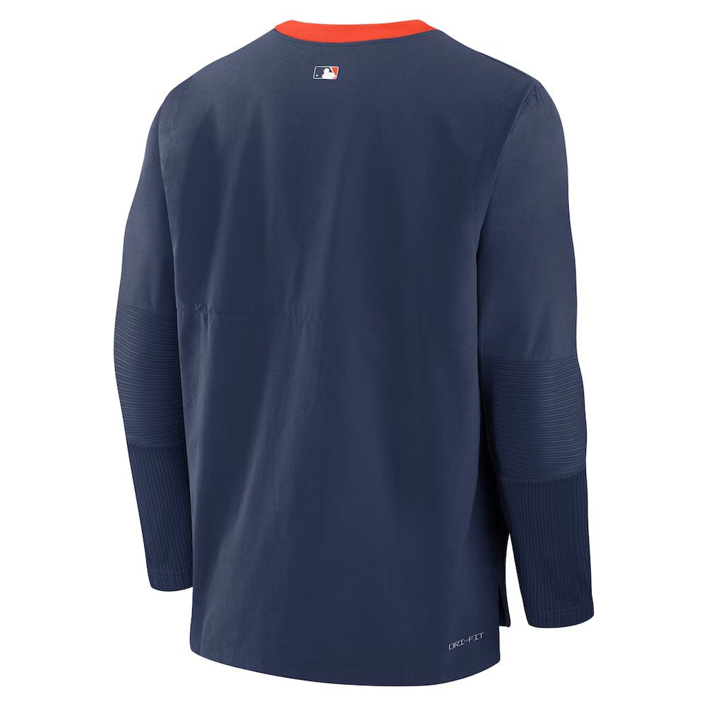Men's Houston Astros Navy 2025 City Connect Authentic Collection Lightweight Player Tri-Blend Performance Long Sleeve T-Shirt