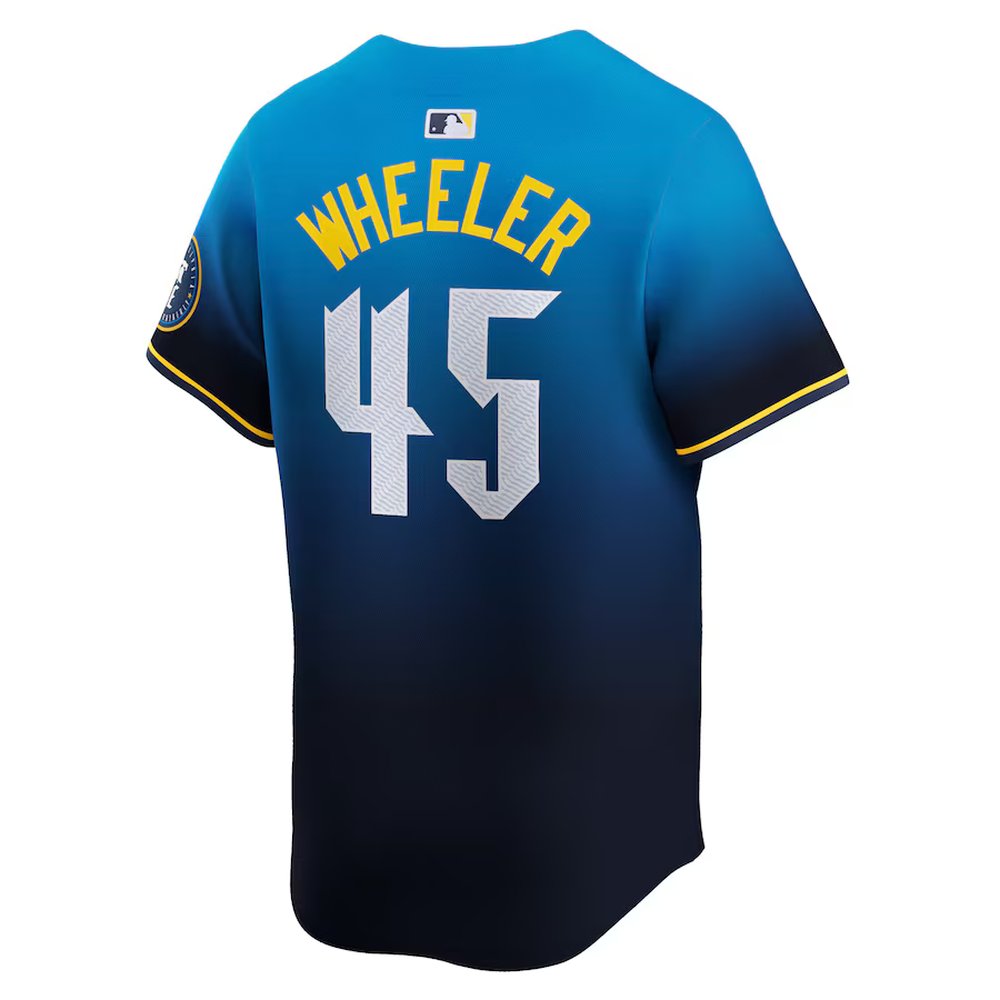Men's Philadelphia Phillies #45 Zack Wheeler Blue 2024 City Connect Limited Player Jersey