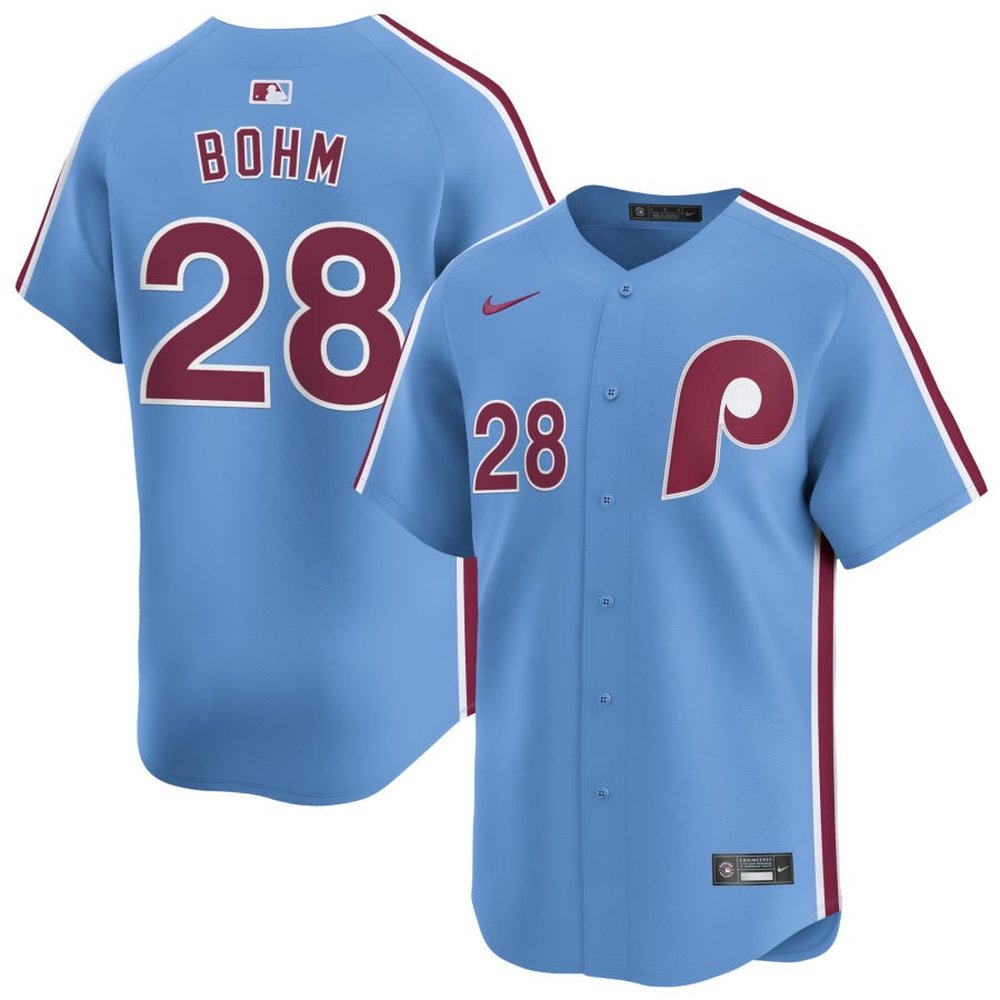 Men's Philadelphia Phillies #28 Alec Bohm Blue Home Limited Player Jersey