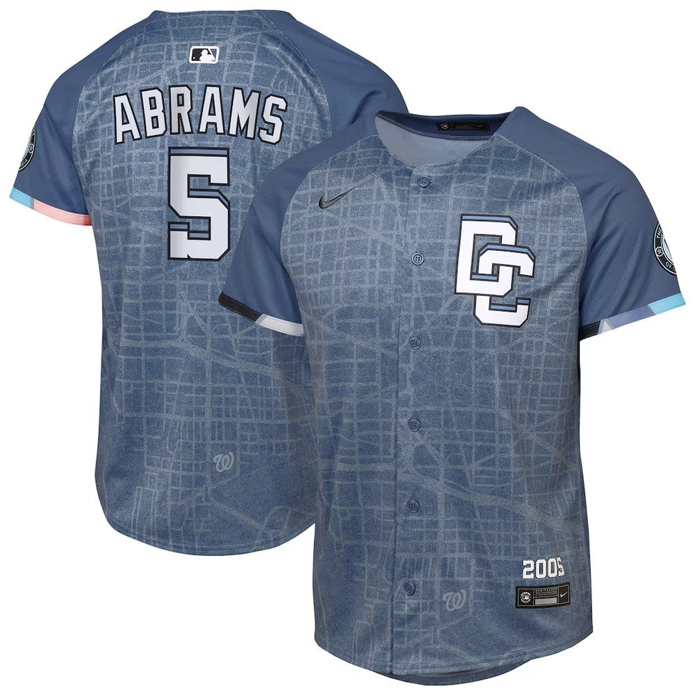 Youth Washington Nationals #5 CJ Abrams Blue City Connect 2025 Limited Jersey