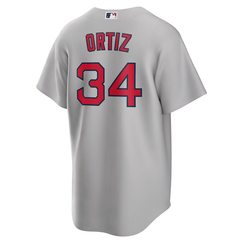 Men's Boston Red Sox #34 David Ortiz Gray Road Replica Player Jersey