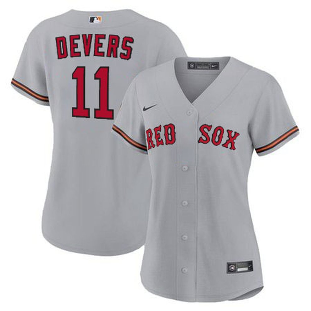 Women's Boston Red Sox #11 Rafael Devers Gray Home Replica Player Jersey