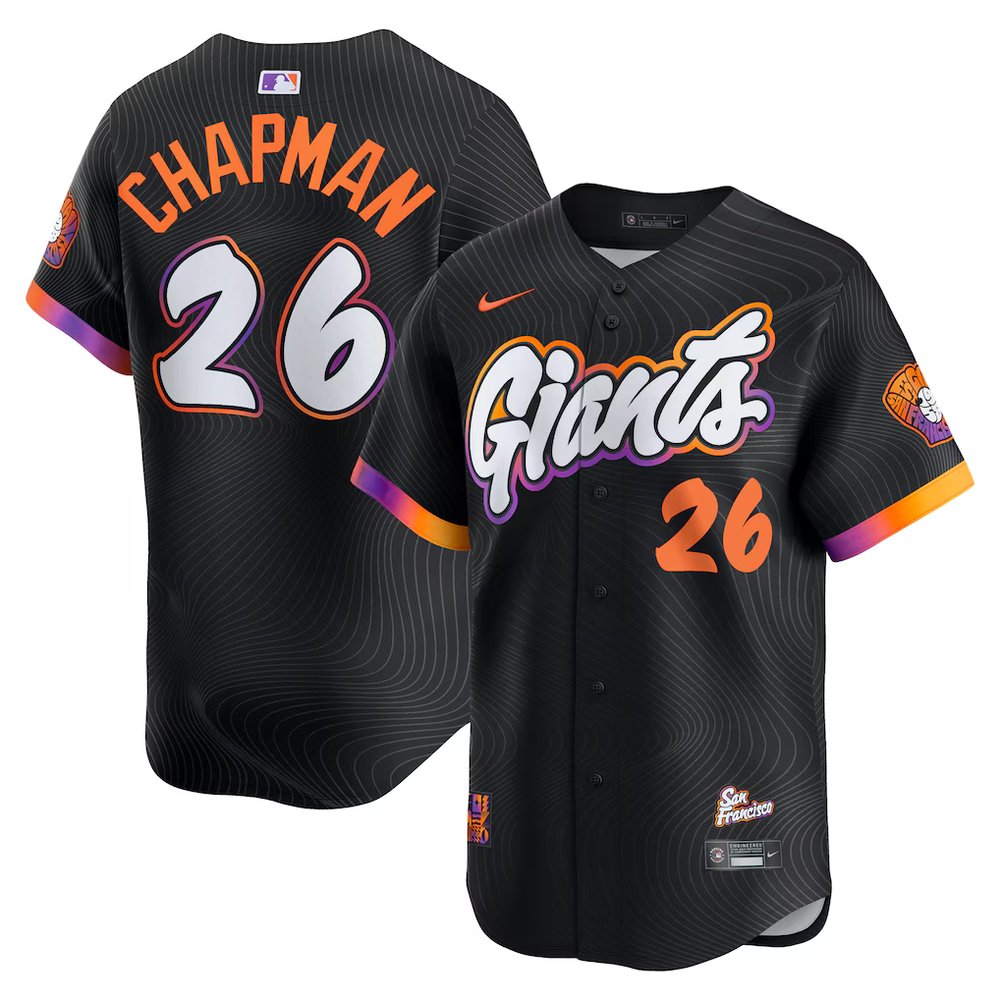 Youth San Francisco Giants #26 Matt Chapman Anthracite 2025 City Connect Limited Jersey