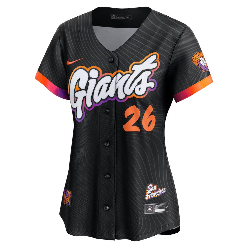 Women's San Francisco Giants #26 Matt Chapman Anthracite 2025 City Connect Limited Jersey
