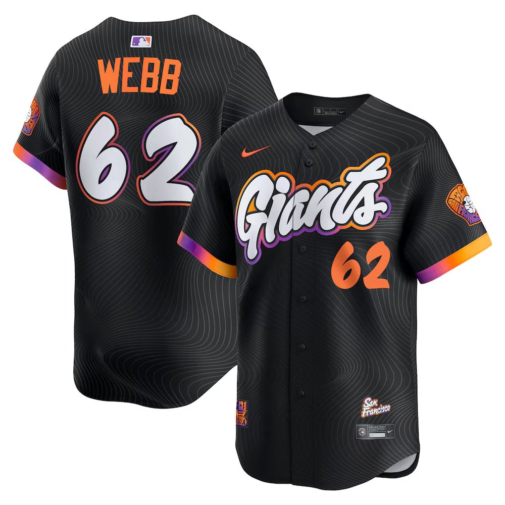 Youth San Francisco Giants #62 Logan Webb Anthracite 2025 City Connect Limited Jersey