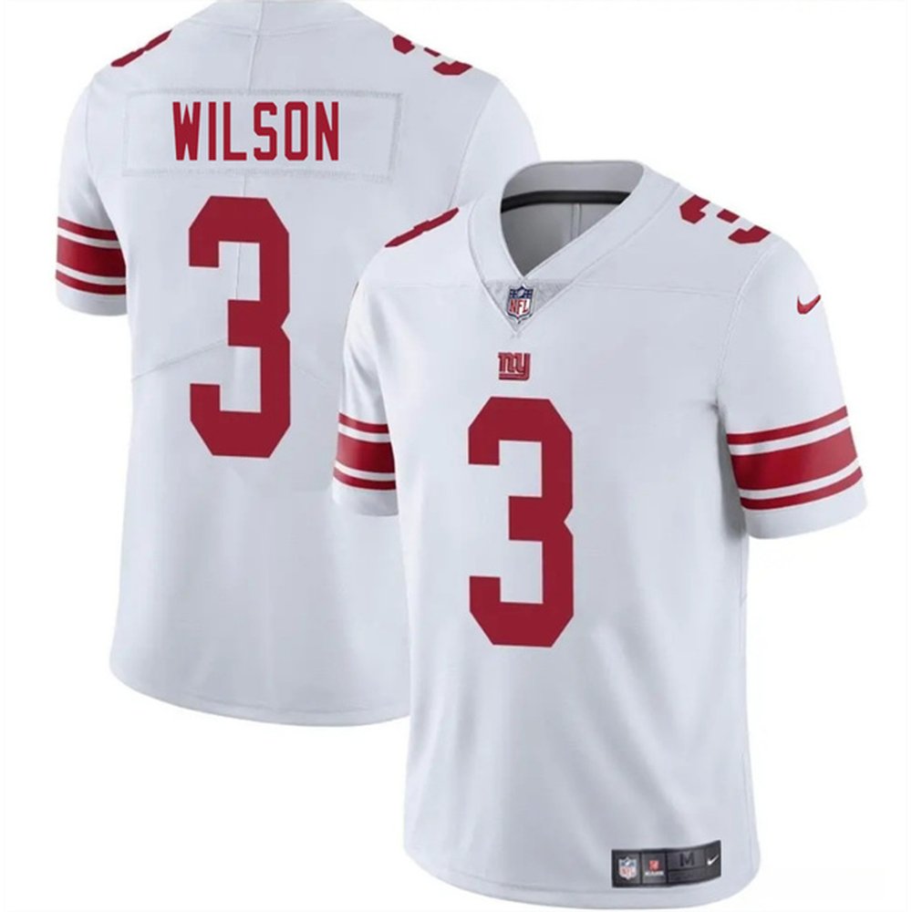 Men's New York Giants #3 Russell Wilson White 2025 Vapor Untouchable Limited Stitched Jersey 