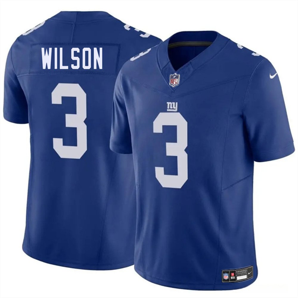 Youth New York Giants #3 Russell Wilson Blue 2025 F.U.S.E. Vapor Untouchable Limited Stitched Jersey 