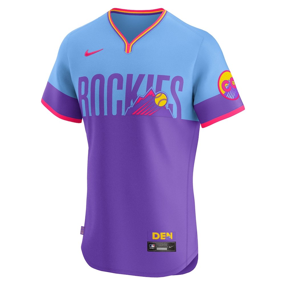Men's Colorado Rockies Purple/Light Blue 2025 City Connect Elite Jersey