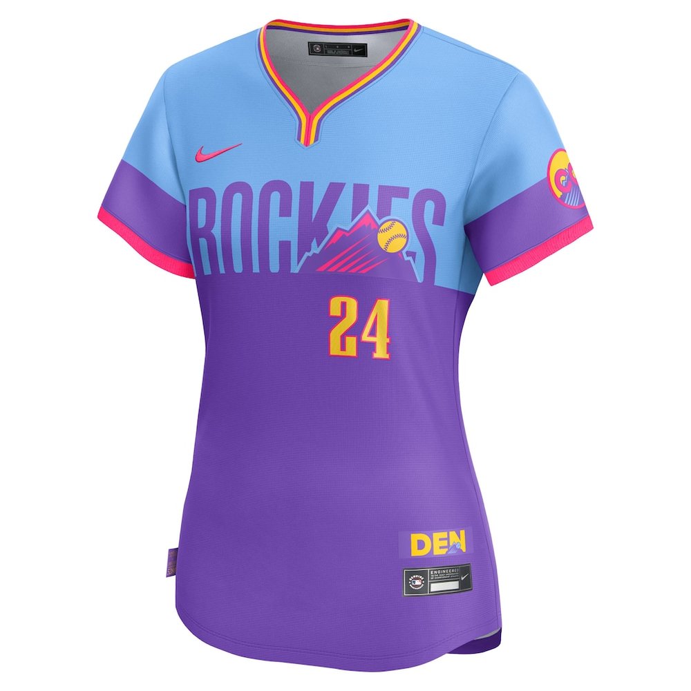 Women's Colorado Rockies #24 Ryan McMahon Purple/Light Blue 2025 City Connect Limited Player Jersey