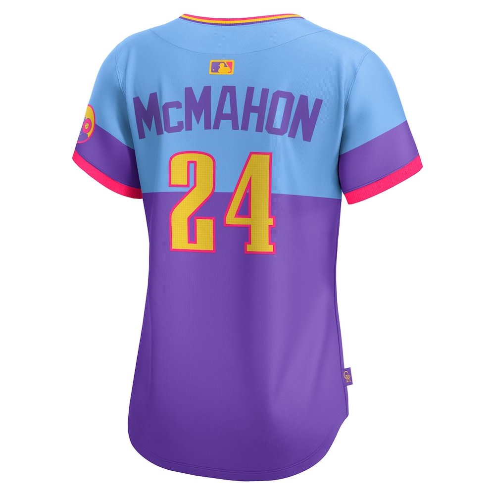 Women's Colorado Rockies #24 Ryan McMahon Purple/Light Blue 2025 City Connect Limited Player Jersey
