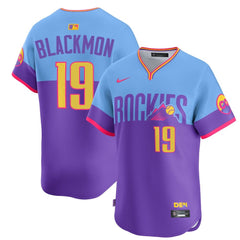 Youth Colorado Rockies #19 Charlie Blackmon Purple/Light Blue 2025 City Connect Elite Player Jersey