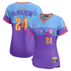 Women's Colorado Rockies #24 Ryan McMahon Purple/Light Blue 2025 City Connect Limited Player Jersey