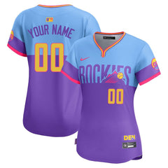 Women's Colorado Rockies Custom Purple/Light Blue 2025 City Connect Elite Player Jersey