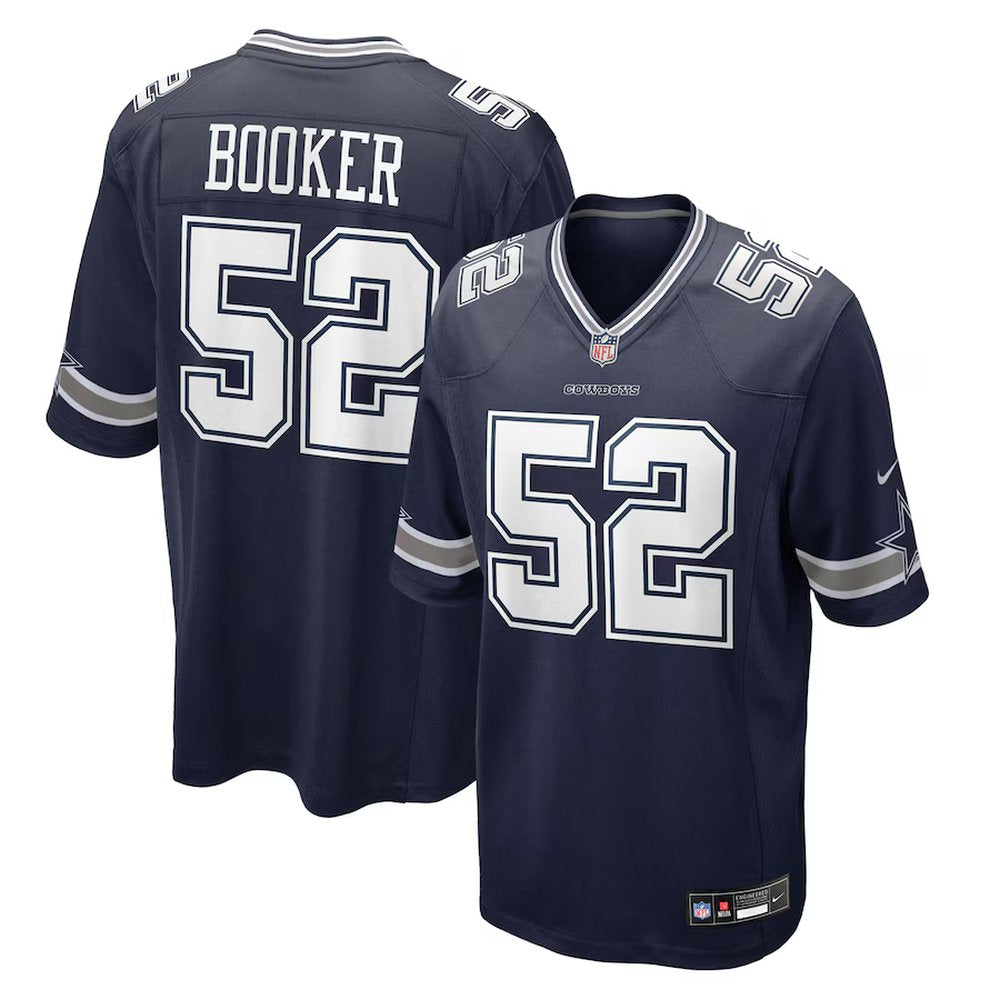 Men's Dallas Cowboys #1 Tyler Booker Navy 2025 NFL Draft First Round Pick Game Jersey 