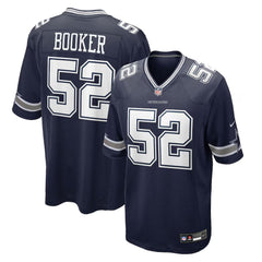Men's Dallas Cowboys #1 Tyler Booker Navy 2025 NFL Draft First Round Pick Game Jersey 