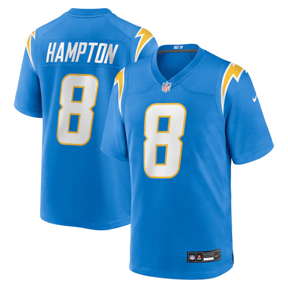 Youth Los Angeles Chargers #1 Omarion Hampton Powder Blue 2025 NFL Draft First Round Pick Game Jersey 