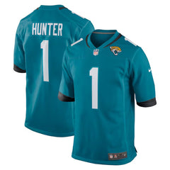 Youth Jacksonville Jaguars #1 Travis Hunter Teal 2025 NFL Draft First Round Pick Game Jersey 